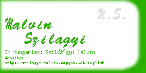 malvin szilagyi business card